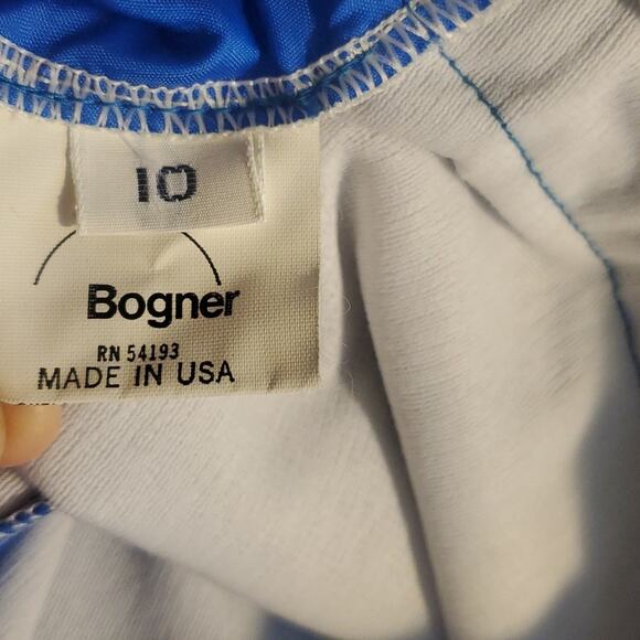Vintage Bogner bright Blue lightweight snow overalls Size 10 - Picture 3 of 10